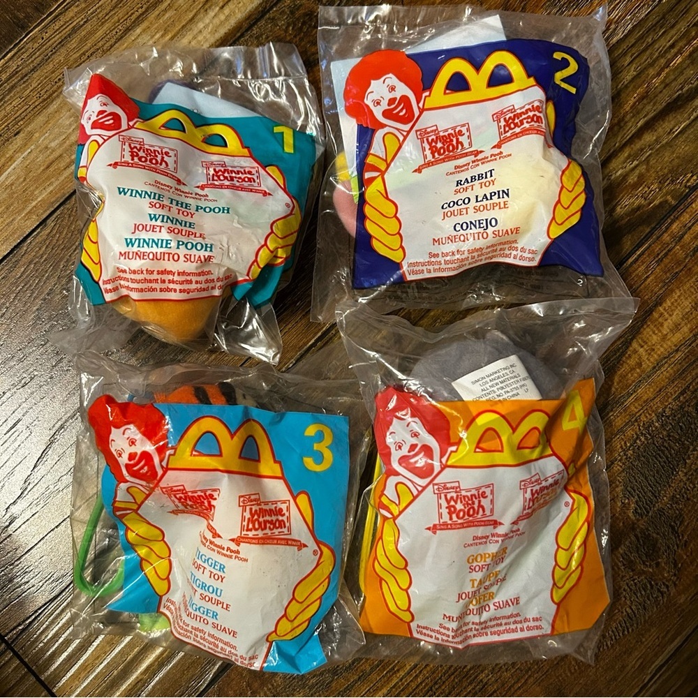 1999‎ McDonald's Winnie the Pooh Happy Meal Toys Set of 4 Vintage